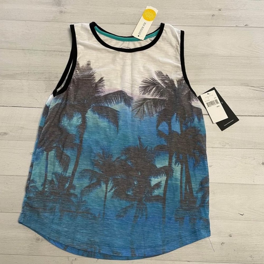 Stitchfix capsule boys palm tree tank NEW youth medium‎